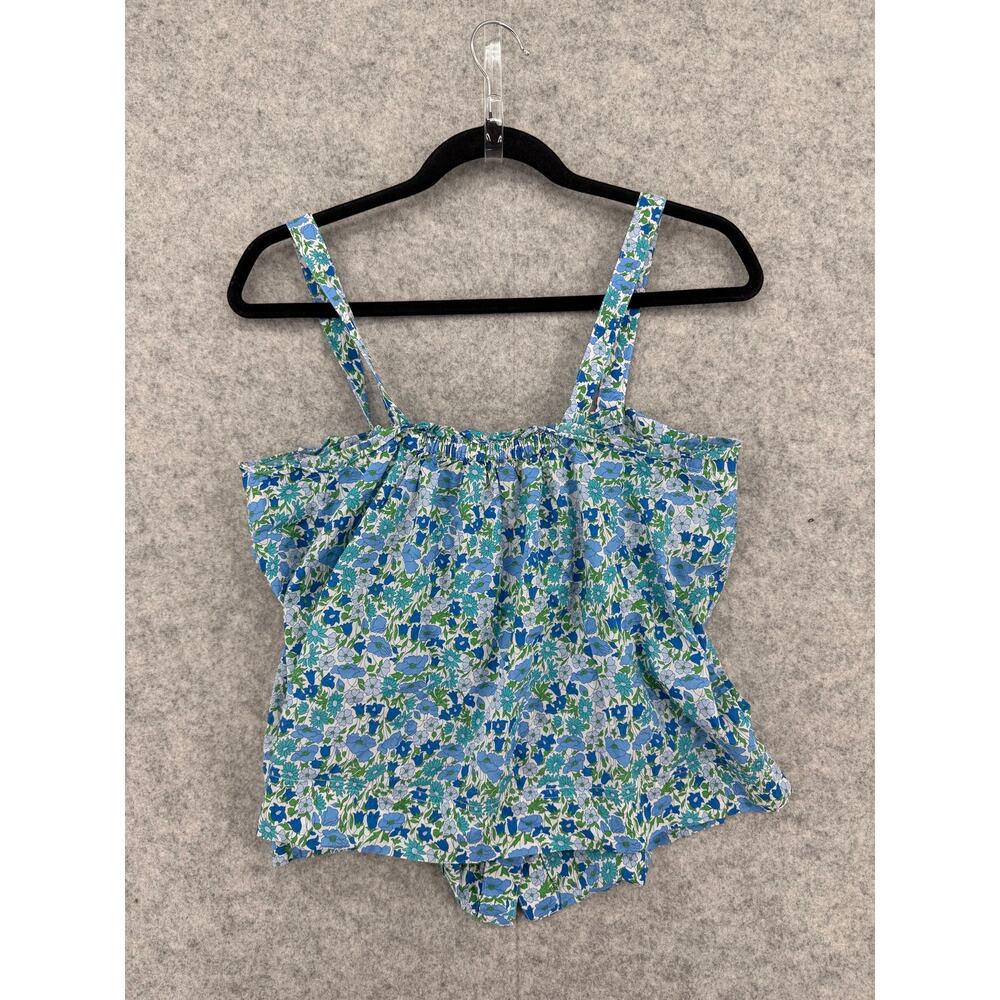 J. Crew Liberty Poppy and Daisy Smocked Button-Front Tank Top Size Medium - Picture 8 of 10